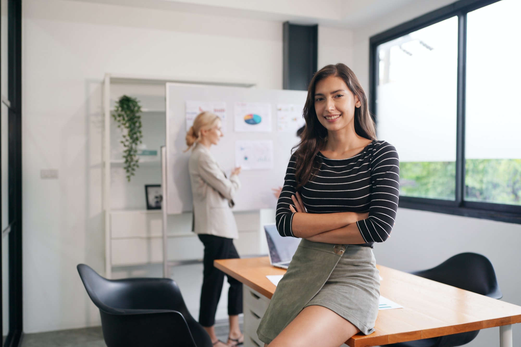 Young businesswoman working in office